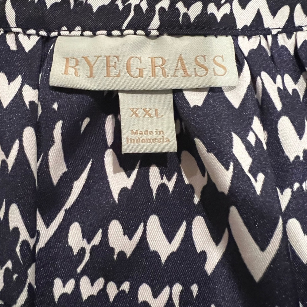 Ryegrass XXL woman’s Patterned Top, navy and white pullover blouse, EUC, work - Picture 6 of 8